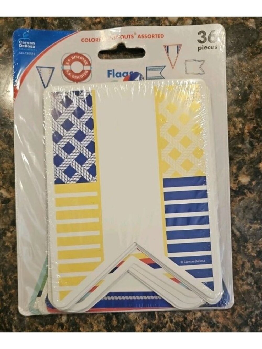 Carson Dellosa S.S. Discover Flags 36 Nautical Designs Cut-Outs Fast Shipping